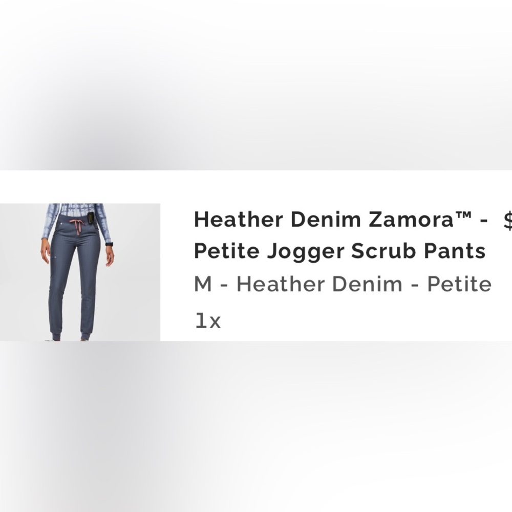 Figs, scrub pants, Zamora jogger in Heather denim size medium petite